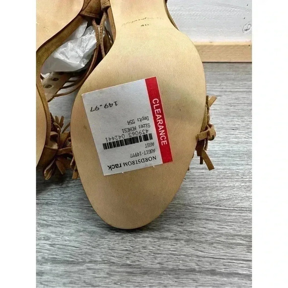 *NEW* Alejandra G. Heels - Size 40 (US‎ 9) Suede Fringe Tan High Heel Sandal - Picture 12 of 15